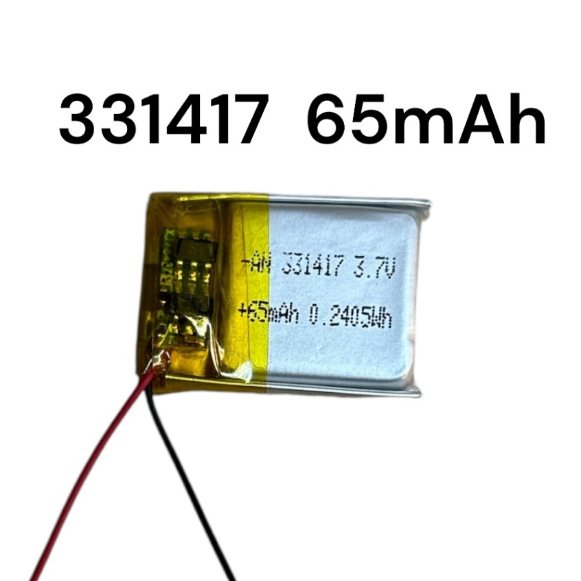 331417 65mAh 3.7V แบตลิเธียมโพลิเมอร์ ชาร์จได้ สำหรับงานซ่อม สำหรับหูฟัง/อุปกรณ์อิเล็กทรอนิกส์