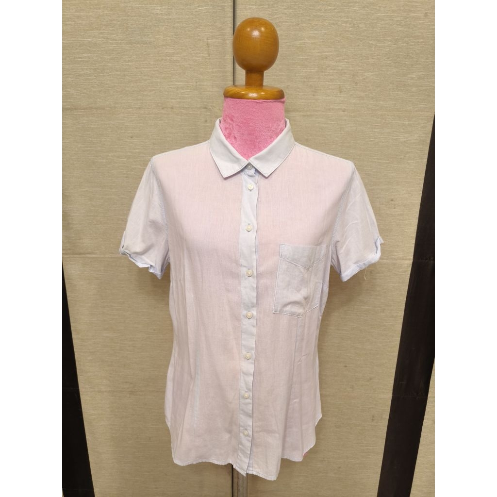 H&M Brand_2nd hand (JB) เสื้อเชิ้ตแขนยาวผ้าฝ้าย 💯%/ Size 10 🇺🇸 /Made in Bangladesh 🇧🇩/ แท้มือสองกระส