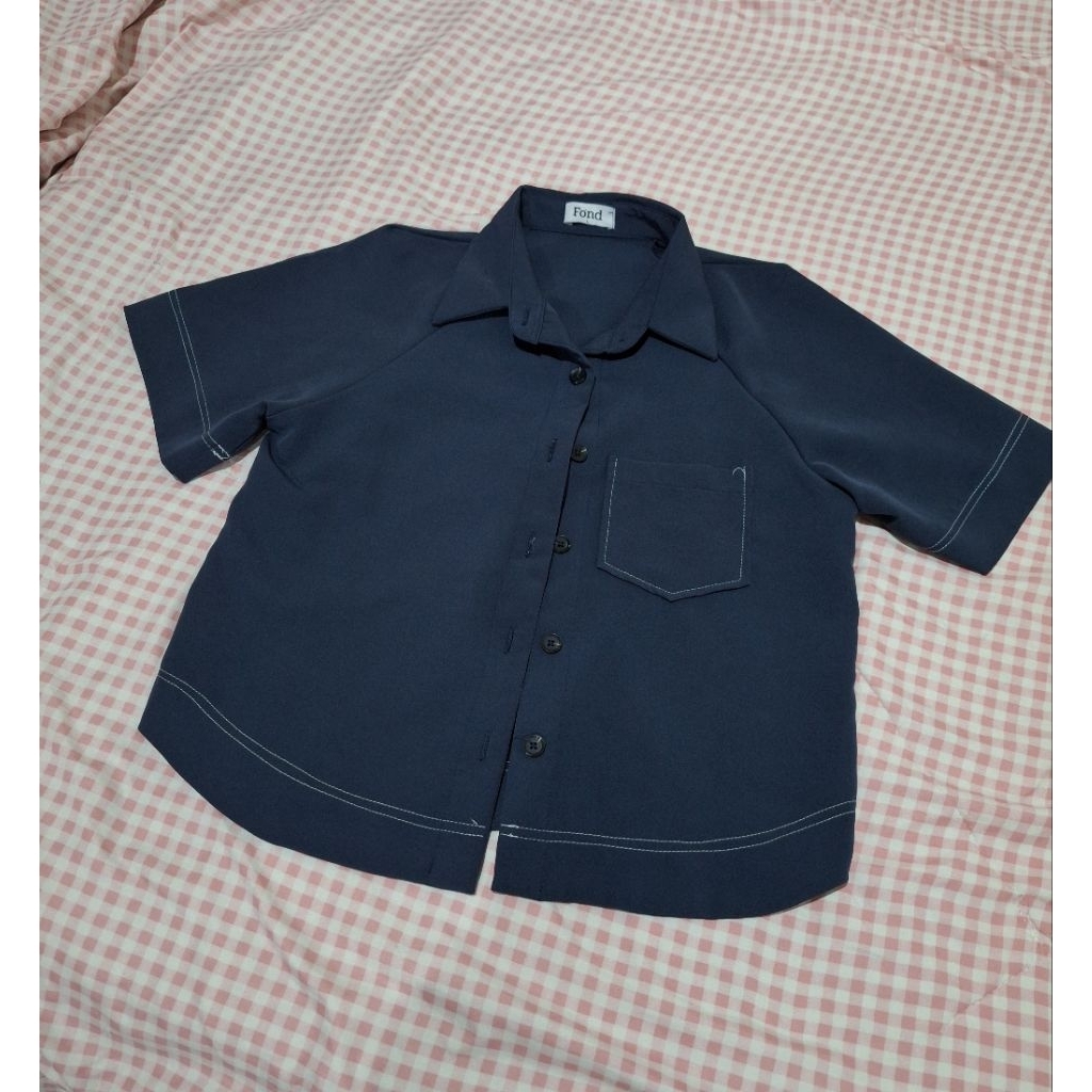 ส่งต่อ เสื้อเชิ้ตแขนสั้น แบรนด์ fond (มือสอง)