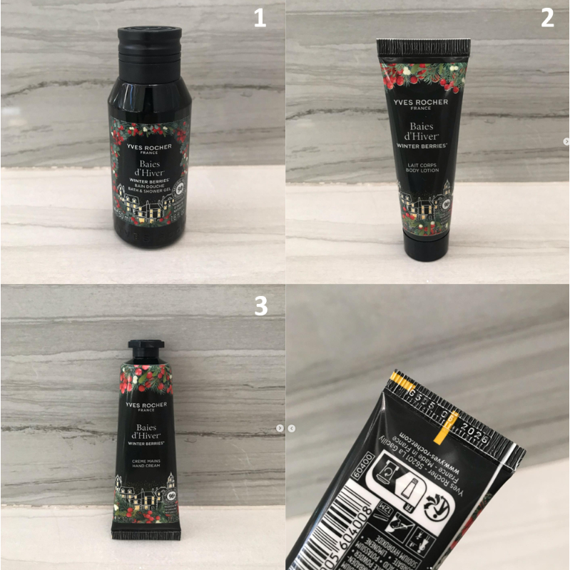 สบู่ สบู่อาบน้ำ  โลชั่น และ แฮนครีม ครีมทามือ แบรนด์ Yves Rocher ของแท้ Collection X'Mas Winter Berr