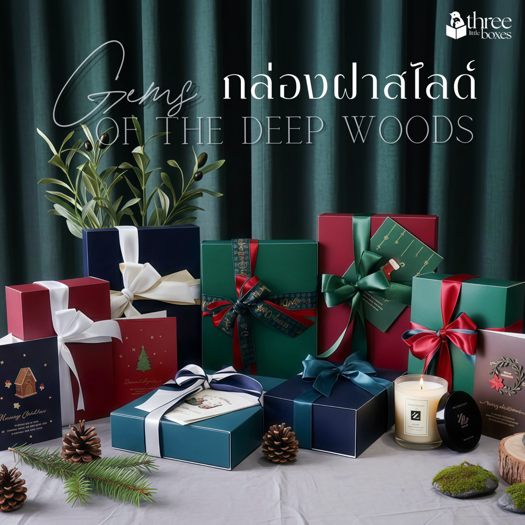 [ราคาส่ง]แพ็ค20 ชิ้น กล่องฝาสไลด์ Gems of the deep woods กล่องของขวัญ จัดกิ๊ฟเซ็ต Gift box