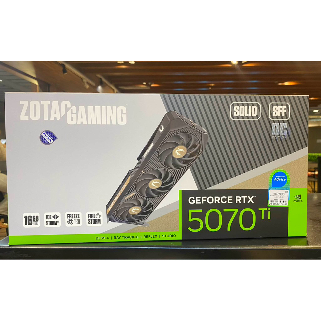 มือ2 RTX5070ti Zotac Solid ลงทะเบียนประกัน3+1ปีแล้ว ถึง1/30