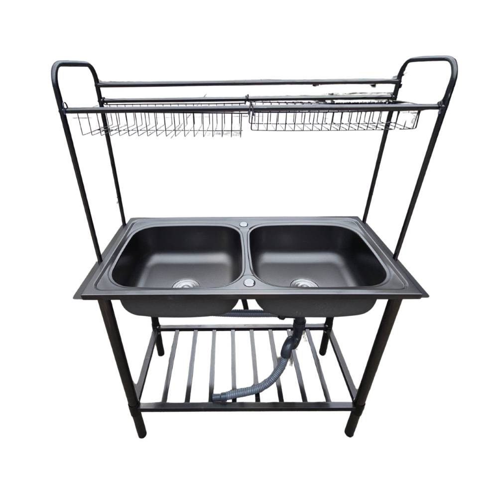 TEKA อ่างล้างจานขาตั้ง TEKA รุ่น AK 100 2B สีดำ แถมฟรีก๊อกน้ำเย็น