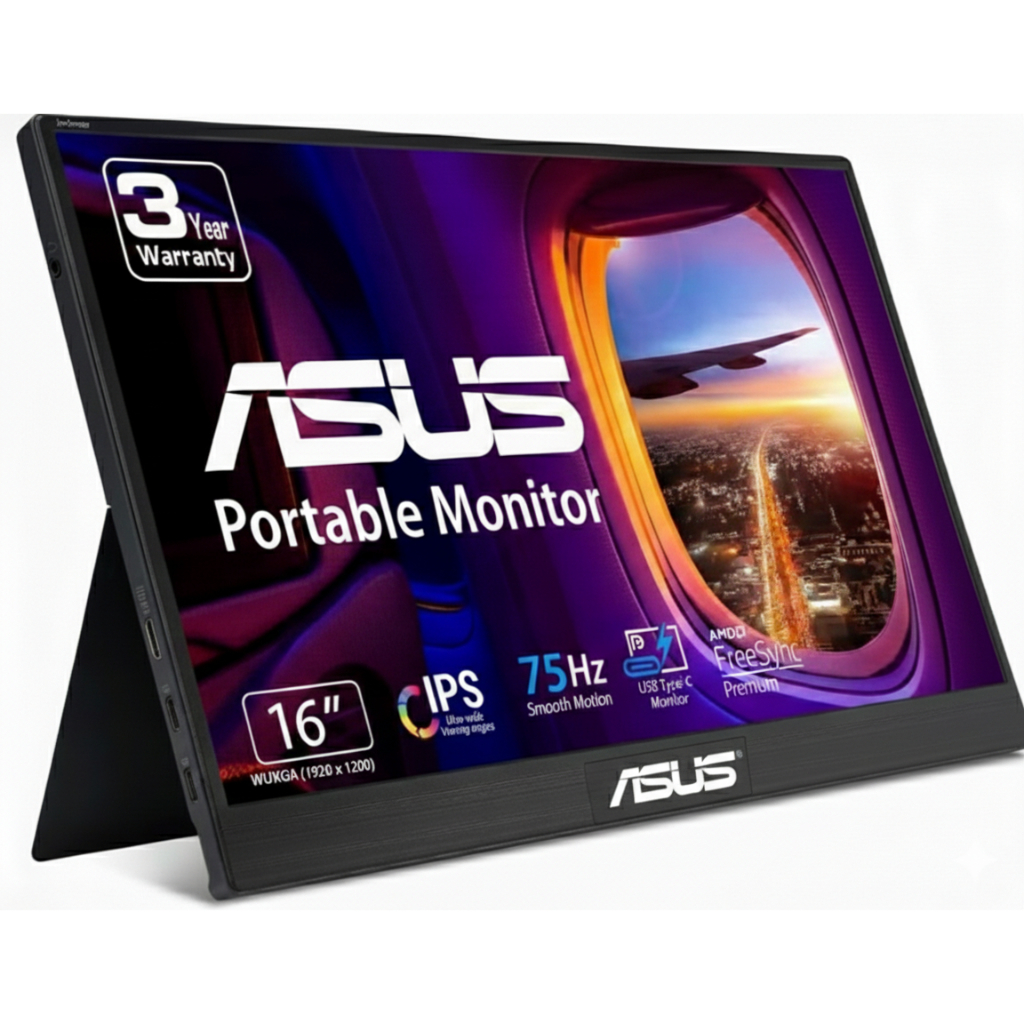ASUS ZenScreen MB16FC Portable Monitor (16 Inch 16:10 WUXGA (1920 x 1200) IPS Panel, Auto Rotate, Eyes Care Monitor