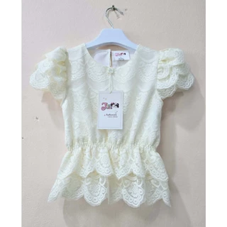 B011 ชุดไทยลูกไม้แม่ เสื้อลูกไม้ ครีมหรูมีระดับ สีครีม แม่ลูก