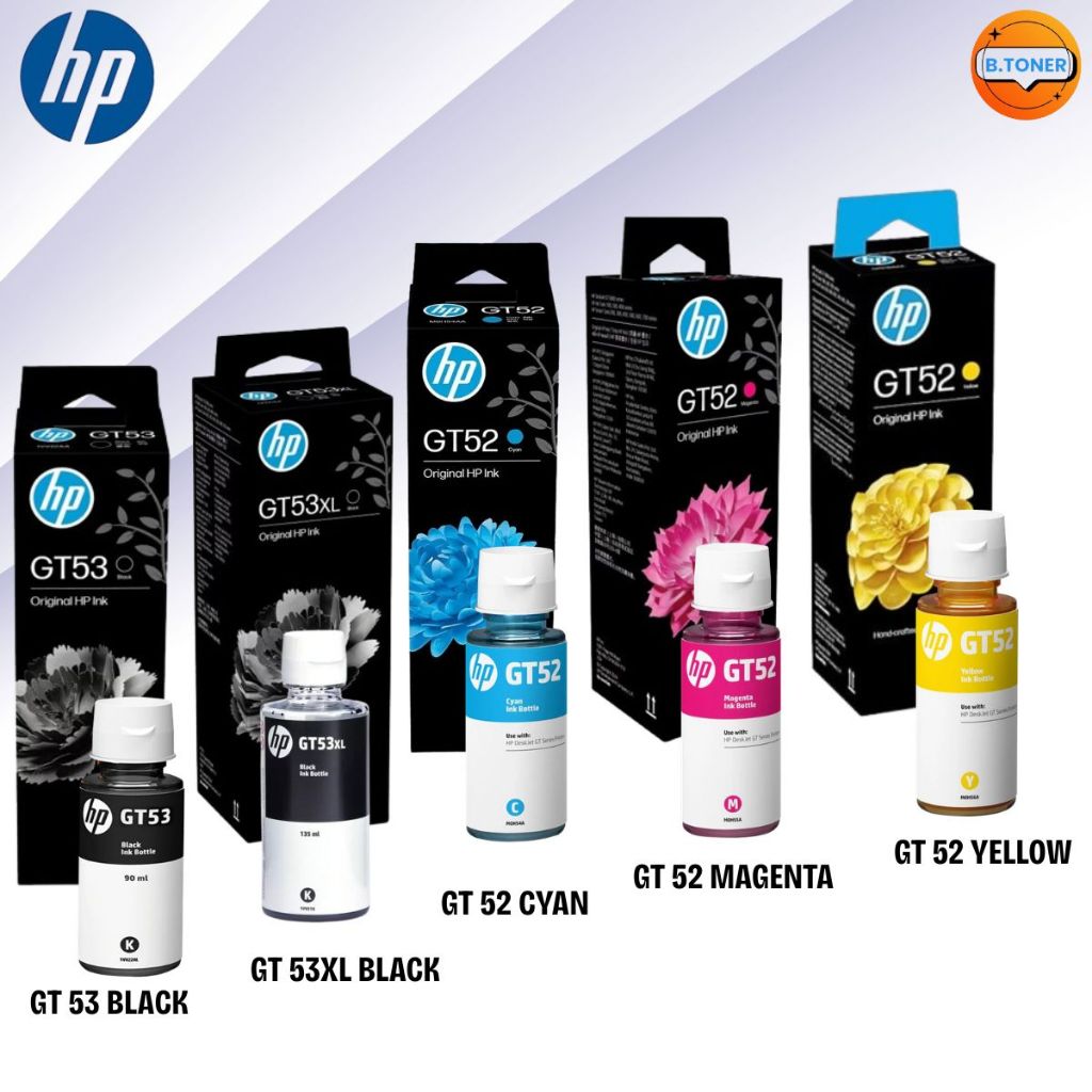 หมึกขวด HP GT53 BLACK GT53xl bk GT52 Cyan GT52 Magenta GT52 Yellow Original Ink Bottle ของแท้ 100%