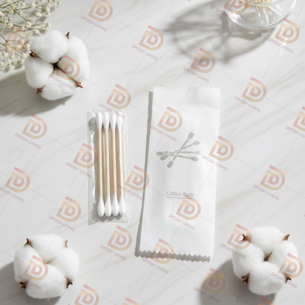 สำลีก้าน คอตตอนบัด Cotton Buds ซองสปันบอนด์สีขาวหรู ของใช้ในโรงแรม Hotel Amenity ห้องพัก พร้อมส่ง เริ่มต้น 50 ชิ้น