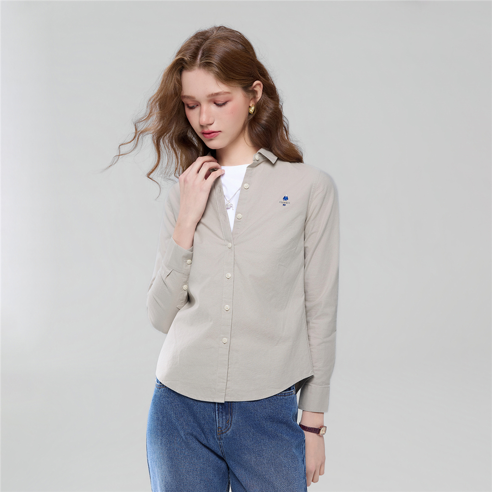 GIORDANO เสื้อเชิ้ตผู้หญิง Women's Slim Classic Man Shirts 05346038