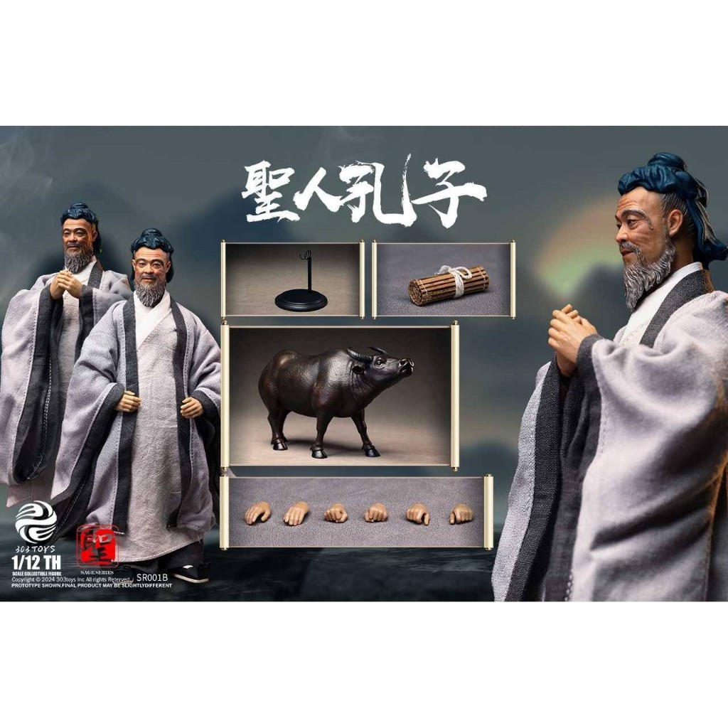 303TOYS  1/12 : SAGE SERIES - SR001B CONFUCIUS (RIDING A WATER BUFFALO)
