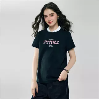 GIORDANO เสื้อยืดผู้หญิง Women's Comfort Printed Tee 05396238