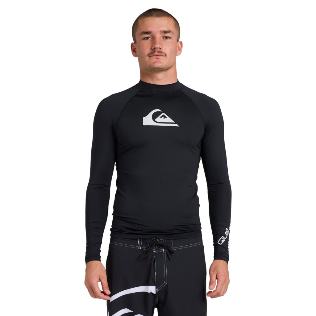 Quiksilver เสื้อว่ายน้ำสำหรับผู้ชาย Mens All Time Long Sleeve Rash Vest-Black 253 UQYWR03150-KVJ0