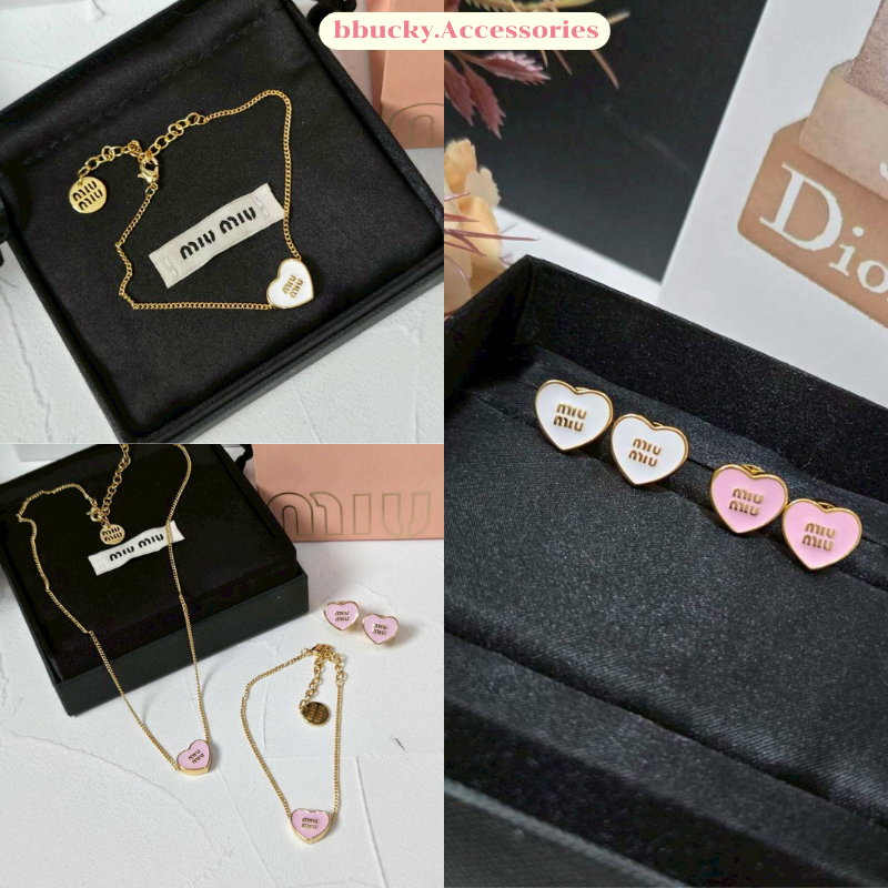 (M01 M02 M03) สร้อยข้อมือ สร้อยคอ ต่างหู M สวยหรู  ปั๊มชัด ลูกคุณสุดๆ ♡