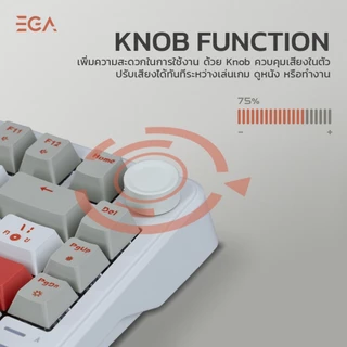 EGA TYPE CMK10 Mechanical Full RGB คีย์บอร์ดเกมมิ่งขนาด75% เชื่อมต่อBT, wireless,สาย Hot Swap 5 Pin รุ่น[ประกัน 2 ปี]