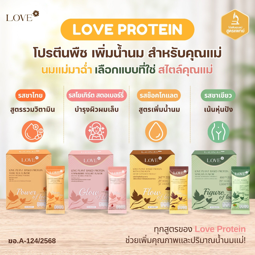 Love Plant Based Protein เลิฟ โปรตีนพืช สูตรแพทย์ โปรตีนบำรุงคุณแม่ ก่อนท้อง ตั้งครรภ์ และหลังคลอด