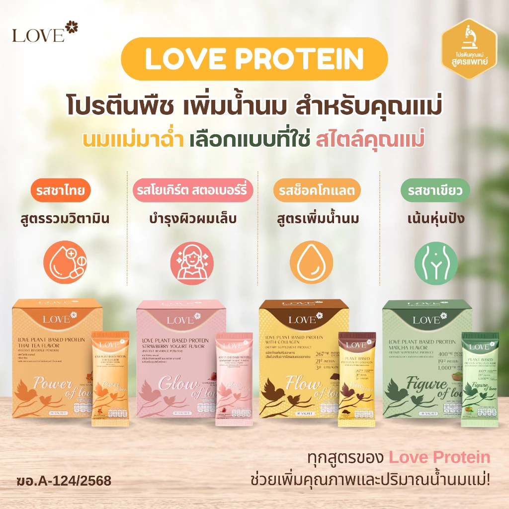 Love Plant Based Protein เลิฟ โปรตีนพืช สูตรแพทย์ โปรตีนบำรุงคุณแม่ ก่อนท้อง ตั้งครรภ์ และหลังคลอด