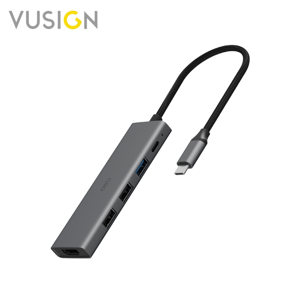 Vusign อะแดปเตอร์ ตัวแปลง 4K USB Type C พกพาสะดวก สัญญาณเสถียร เร็วสูงสุด 5Gbps Docking Station Hub