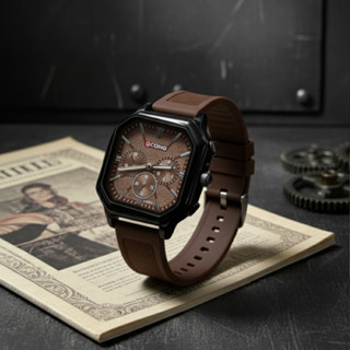 QCONG นาฬิกาข้อมือสายยางซิลิโคน สายสามารถปรับได้ตามขนาดข้อมื…