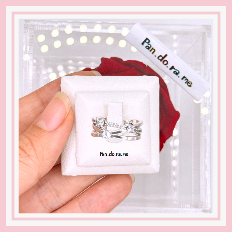 [พร้อมส่ง สินค้าแท้ 💯] แหวนแพน รุ่น Triple band sterling silver ring with clear cubic zirconia