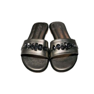 A89Kwintra รองเท้ารุ่น Black Diamond สีเทา Metallic ประดับด้…