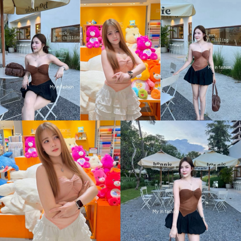 💕ShopBypuy💕เกาะอกวิ้งๆผ้าซีทรู💕เกาะอกบิดหน้าปลายเฉียง