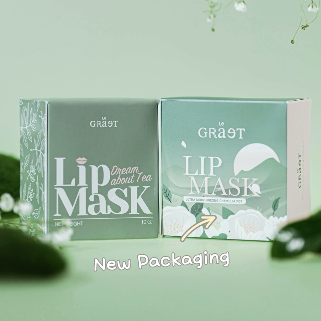 (แพ็คเกจใหม่) ลิปชาใส ลิปมาส์กสำหรับคนแพ้ง่าย Le Graet Lip Mask – Ultra Moisturizing Chamelia Pot