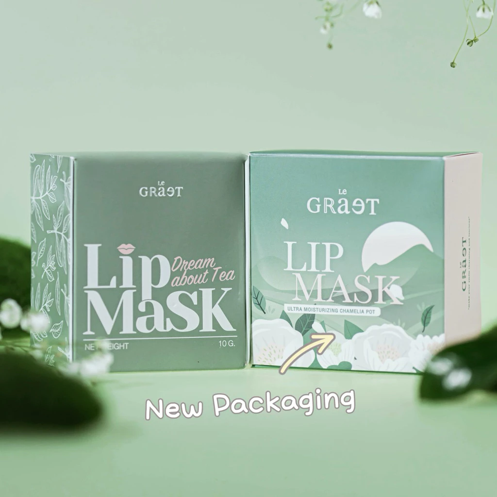(แพ็คเกจใหม่) ลิปชาใส ลิปมาส์กสำหรับคนแพ้ง่าย Le Graet Lip Mask – Ultra Moisturizing Chamelia Pot