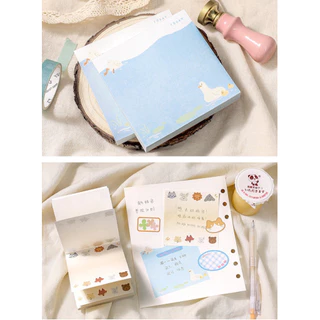 <พร้อมส่ง> กระดาษโน๊ต 100แผ่น 🍎 Cute Note 🧸 ลายการ์ตูน 9ลาย ❌ไม่มีกาว เครื่องเขียน โน๊ต กระดาษจด Memo สัตว์น้อย