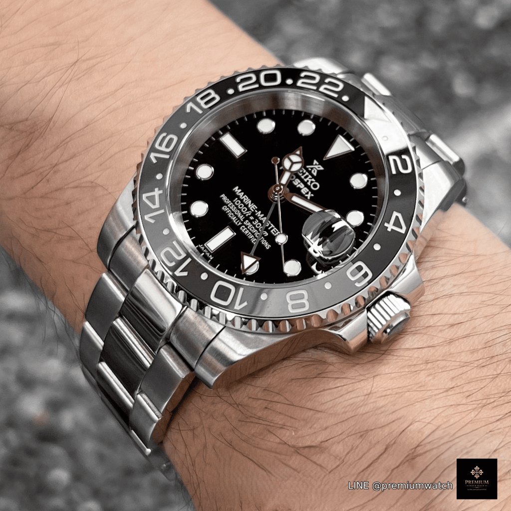 Premium Watch New Arrivals Bruce Wayne GMT Movement Oyster Strap Grey&Black