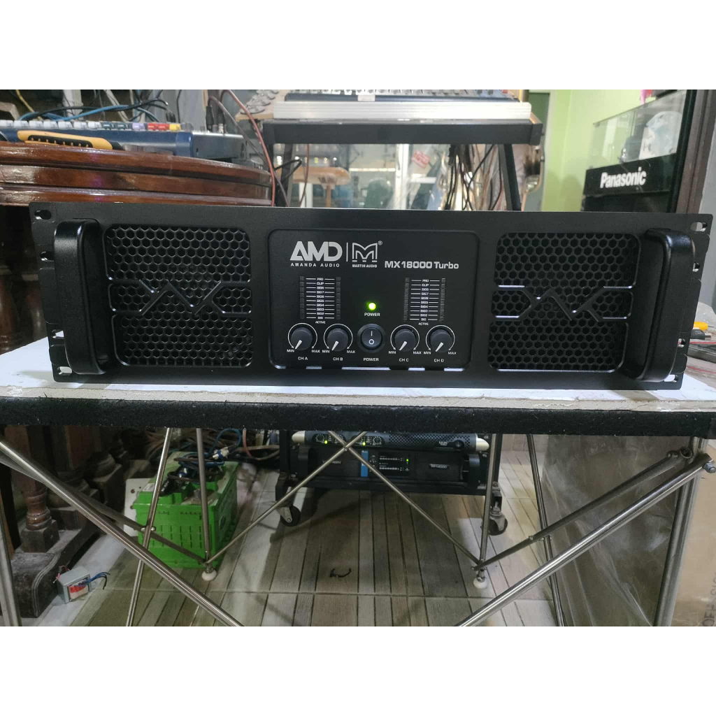 (ตัวท็อป คาปาฟ้า) MARTIN MX18000W  4 แชลแนล คลาส H หม้อแปลงใหญ่ อะไหล่ข้างในดีเยี่ยม ขับซัพ 18นิ้ว ไ