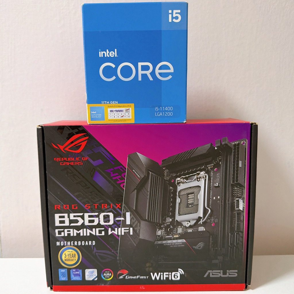 เมนบอร์ด ASUS ROG STRIX B560-I GAMING WIFI และ CPU Intel Core i5-11400 สินค้ามือสองสภาพดี