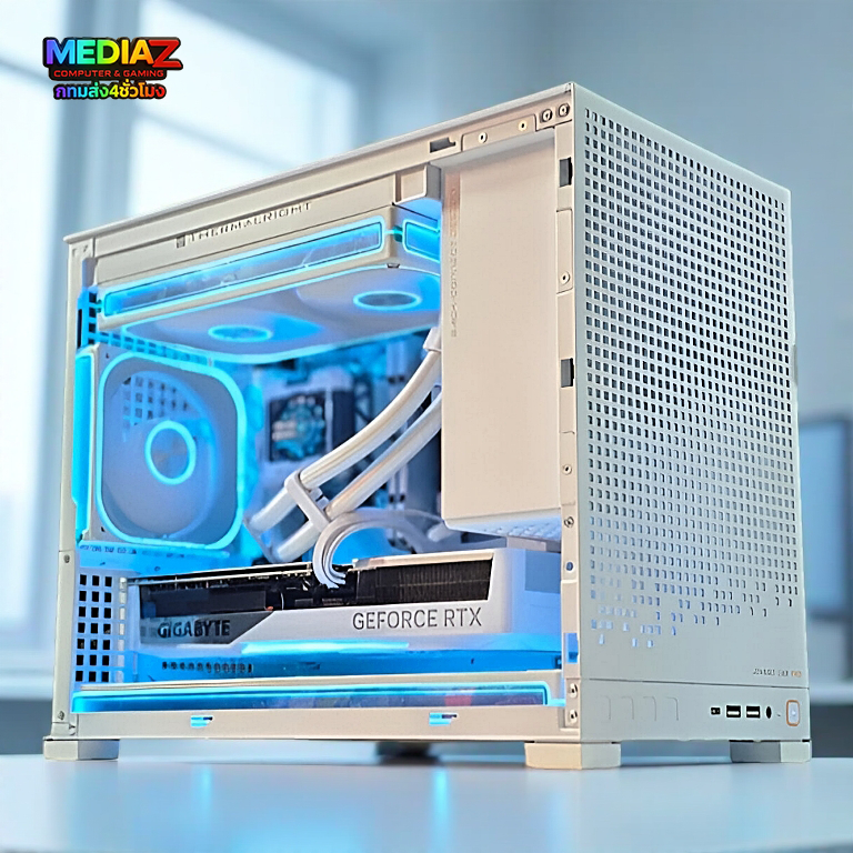 ส่งทันที เคส สีขาว เล็ก หรู เย็น โปร่ง5ด้าน Jonsbo D32 std pro white MicroATX Media Z Case