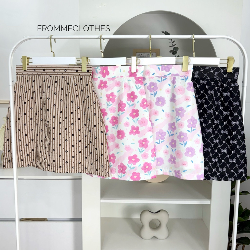 กระโปรงทรงเอลายดอกไม้XS-5XL