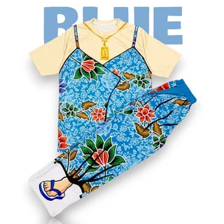 ( TTSSET07-2 ) ชุดเซท ขายาว เสื้อยืด ลายสายเดี่ยว กระโจมอก 7สี มีไซส์ L-2XL