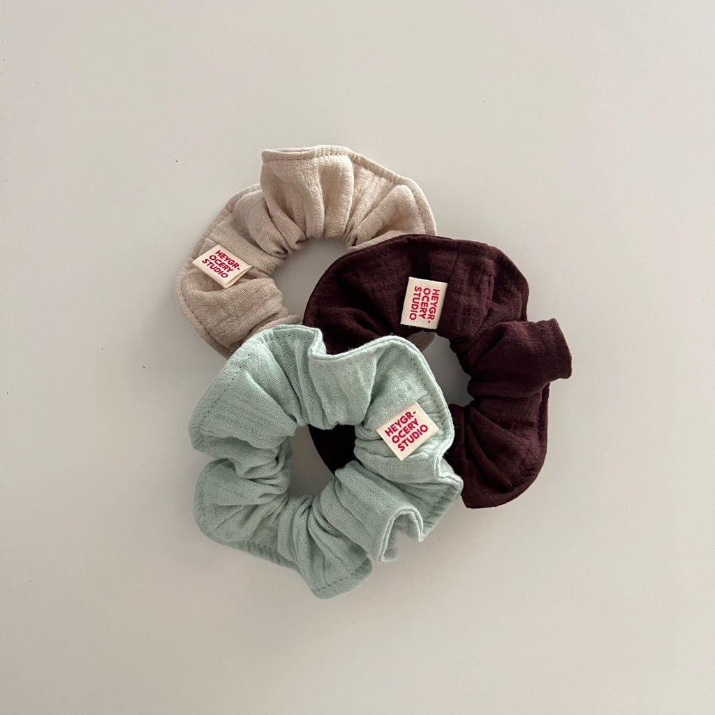 basic cotton - scrunchie handmade ยางมัดผมพร้อมส่ง ยางรัดผมพร้อมส่ง
