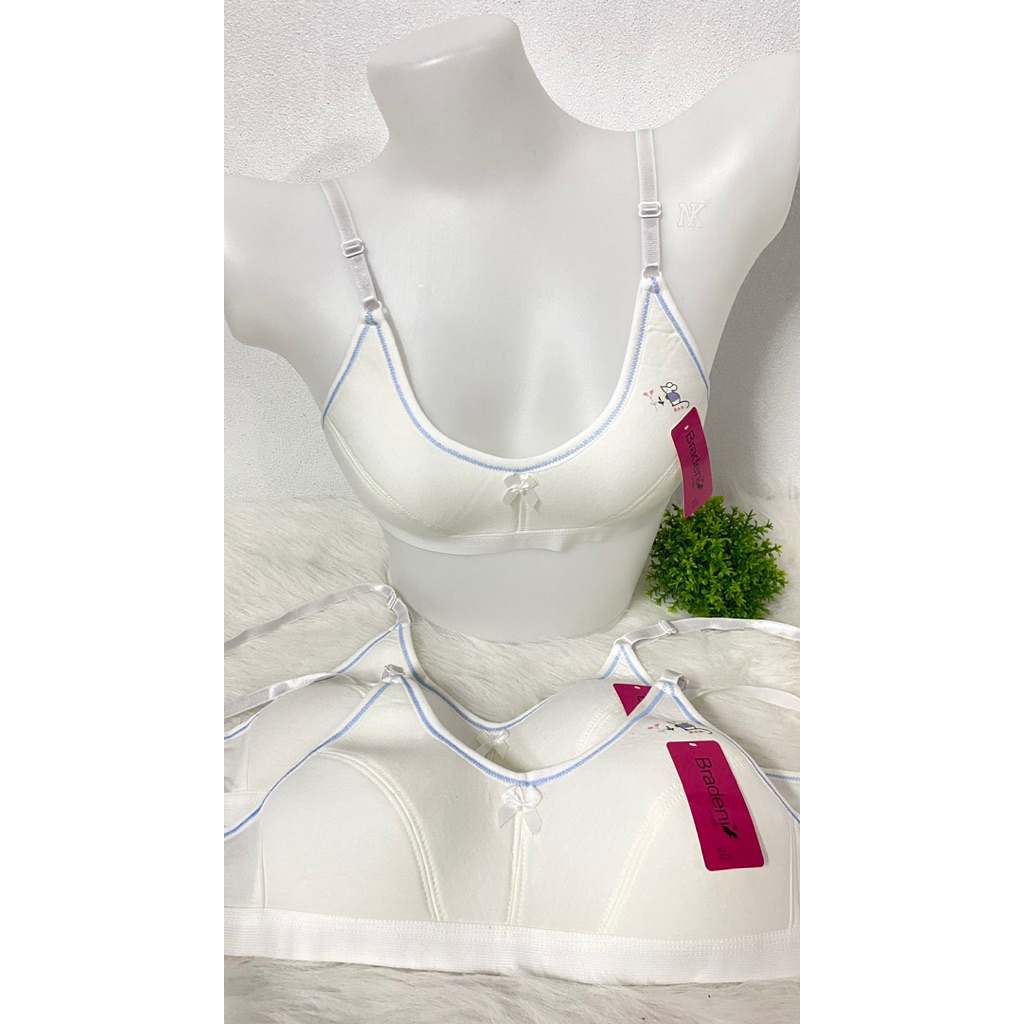 เสื้อชั้นในเด็ก Bradeni สีขาว ฟองบาง ขนาดฟรีไซส์