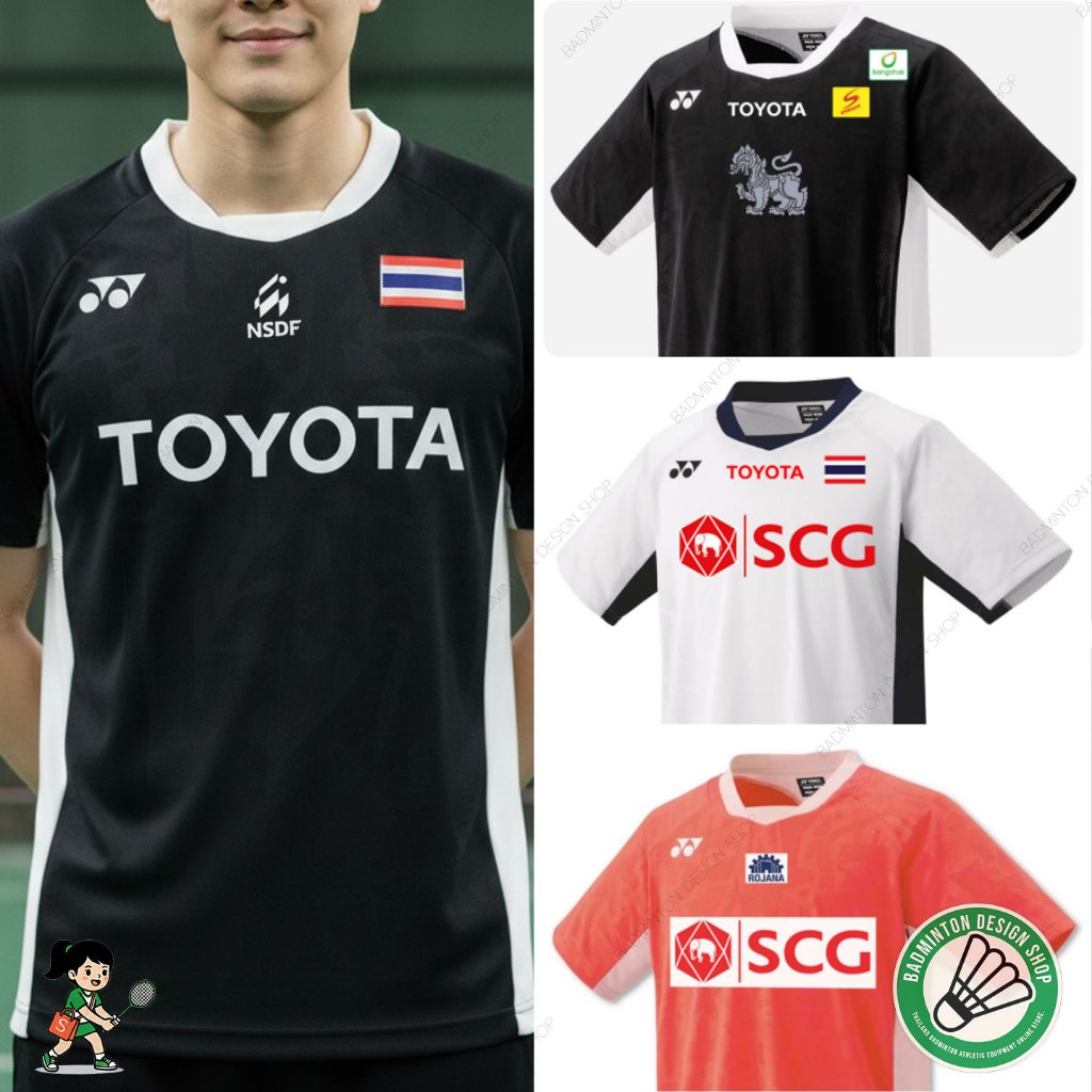 [ส่งจากไทย] เสื้อแบดมินตัน วิคเตอร์ แอนทอเซ่น พร้อมสกรีนธงชาติ สปอนเซอร์ แบบนักกีฬาทีมชาติ สินค้าส่งตรงจากไทย