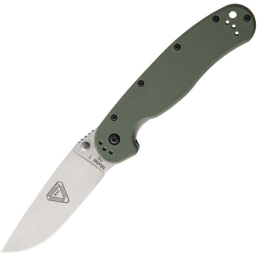 มีดพับ Ontario RAT Model 1 Folding Knife Satin D2 Plain Blade, OD Green Nylon Handles (8867OD)