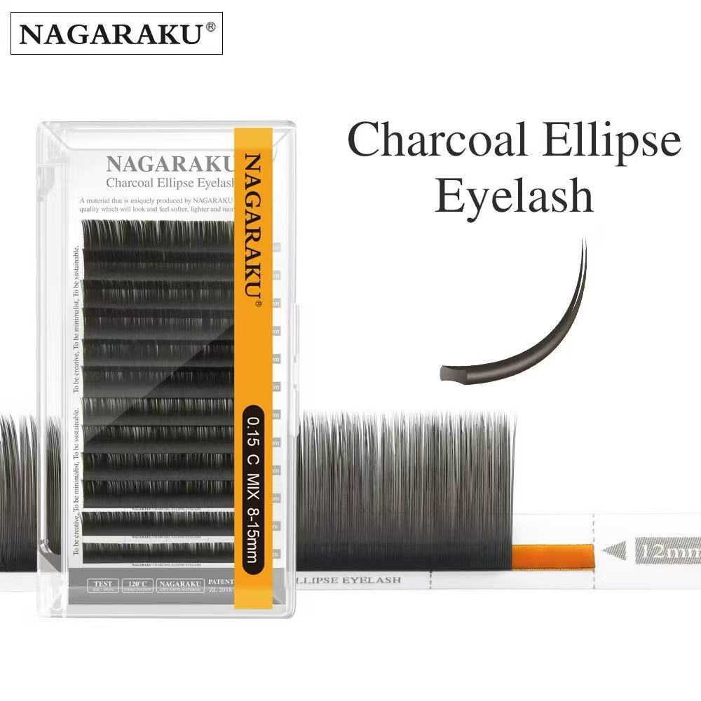 Nagaraku ขนตา Matte เส้นแบนปลายแฉก: ต่อเส้นต่อเส้น เบาสบาย สวยเป็นธรรมชาติ