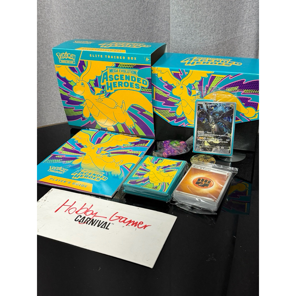 [Pokémon ETB] กล่อง Elite Trainer Box Ascended Heroes + ลูขกเต๋า Sleeves เหรียญ Energy / N’s Zekrom (โปเกมอน อังกฤษ)