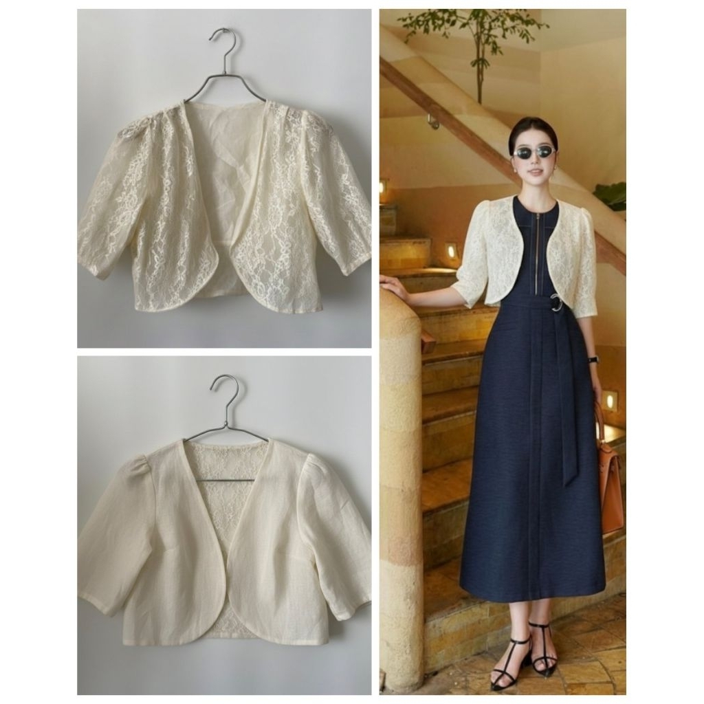 Dellise Noir 💯 เสื้อคลุมลูกไม้ ใช้งานครั้งเดียว ใส่ได้ทั้งสองด้าน