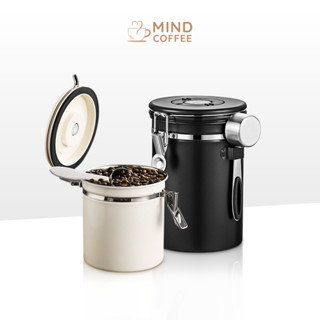 กล่องเก็บเมล็ดกาแฟ กระปุกสแตนเลส ที่ใส่กาแฟสแตนเลส Coffee Co…