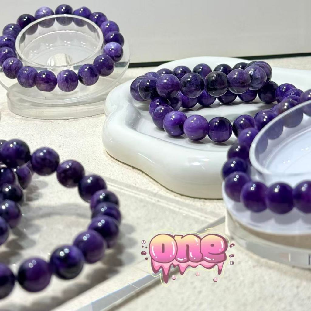 ข้อมือหินชารอย ชารอยหินแท้ หินชารอยต์แท้ Charoite หินชารอยต์ สร้อยข้อมือหินชารอยต์ พรีเมียม