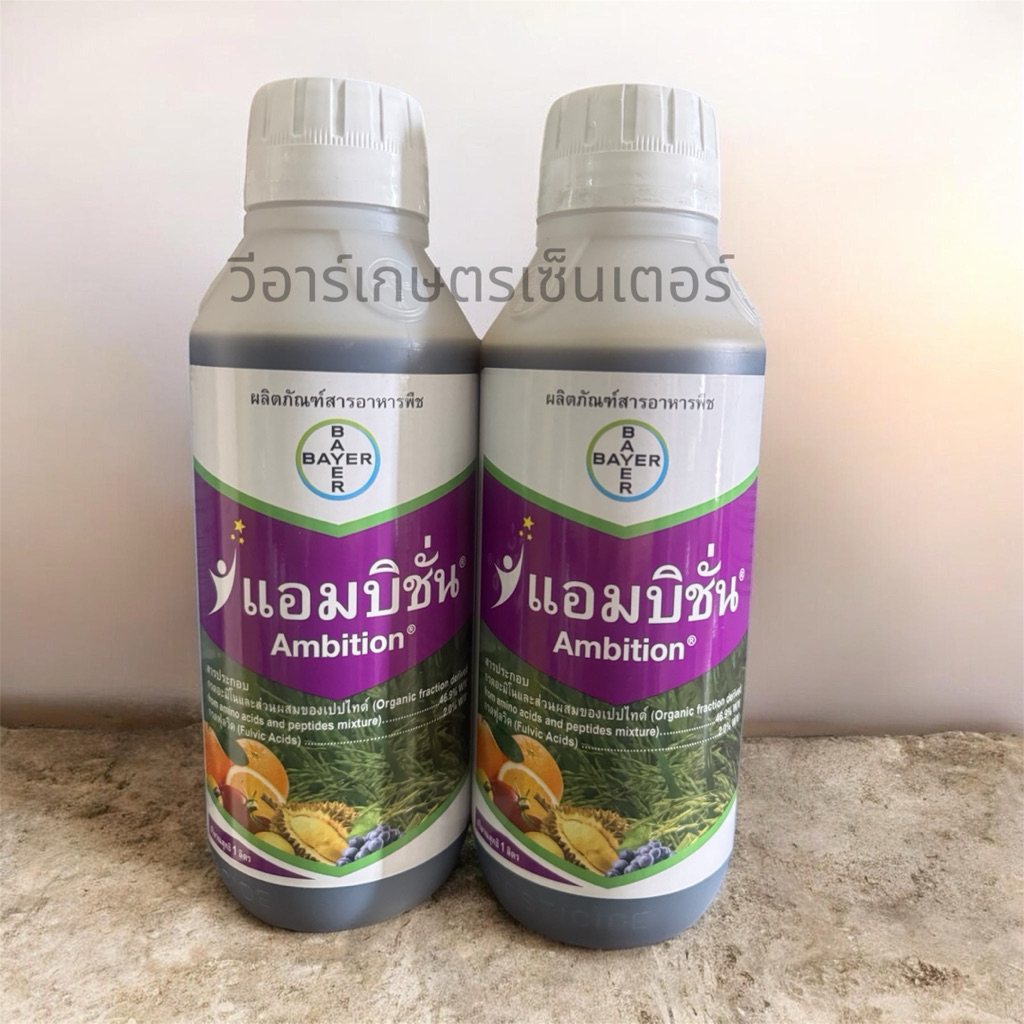 แอมบิชั่น (BAYER) ช่วยลดการหลุดร่วง ตัวช่วยปั๊มหัวมัน ช่วยติดดอก ติดผล ขนาด1ลิตร