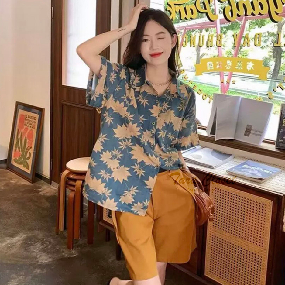 HW001 TARA All Hawaii Shirt เสื้อสงกรานต์ เสื้อเชิ้ต เสื้อฮาวาย แขนสั้น ลายดอก กระดุมหน้า เนื้อผ้าไหมอิตาลี พิมพ์ลายดอก รูปที่ 8