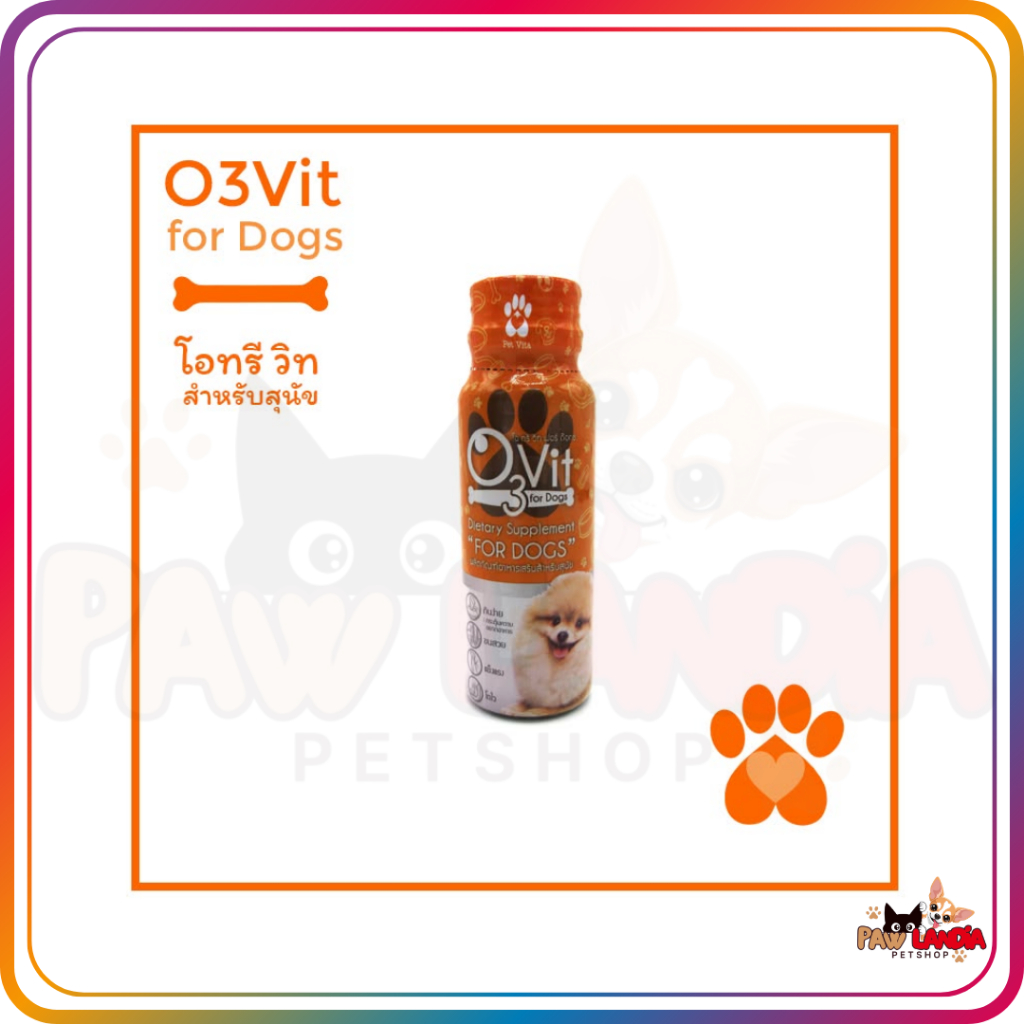{6 ขวด x 50ml สุนัข} O3vit วิตามินบำรุงสุนัข ให้อ้วน ขนสวย แข็งแรง มีไลซีน เสริมภูมิ {Exp.10/2027}