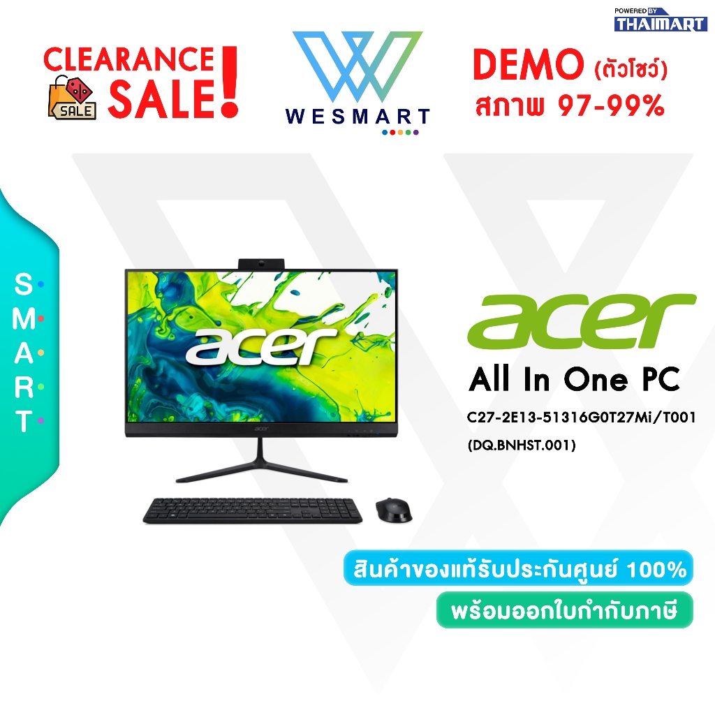 #Demo Acer Aspire C27-2E13-51316G0T27Mi/T001 (DQ.BNHST.001) : Intel Core i5-1334U/Warranty 1 Years #