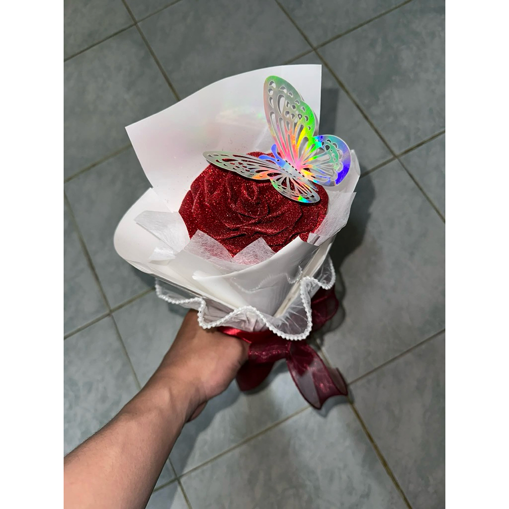 (สินค้าพรีออร์เดอร์) ดอกกุหลาบกลิตเตอร์สีแดง 1 ดอก❤️ ✨ *หากต้องการสีอื่น พิมไว้ในหมายเหตุค่ะ ราคา ถูกที่สุด ดีลบีเคเค แกลเลอรีภาพที่ 3