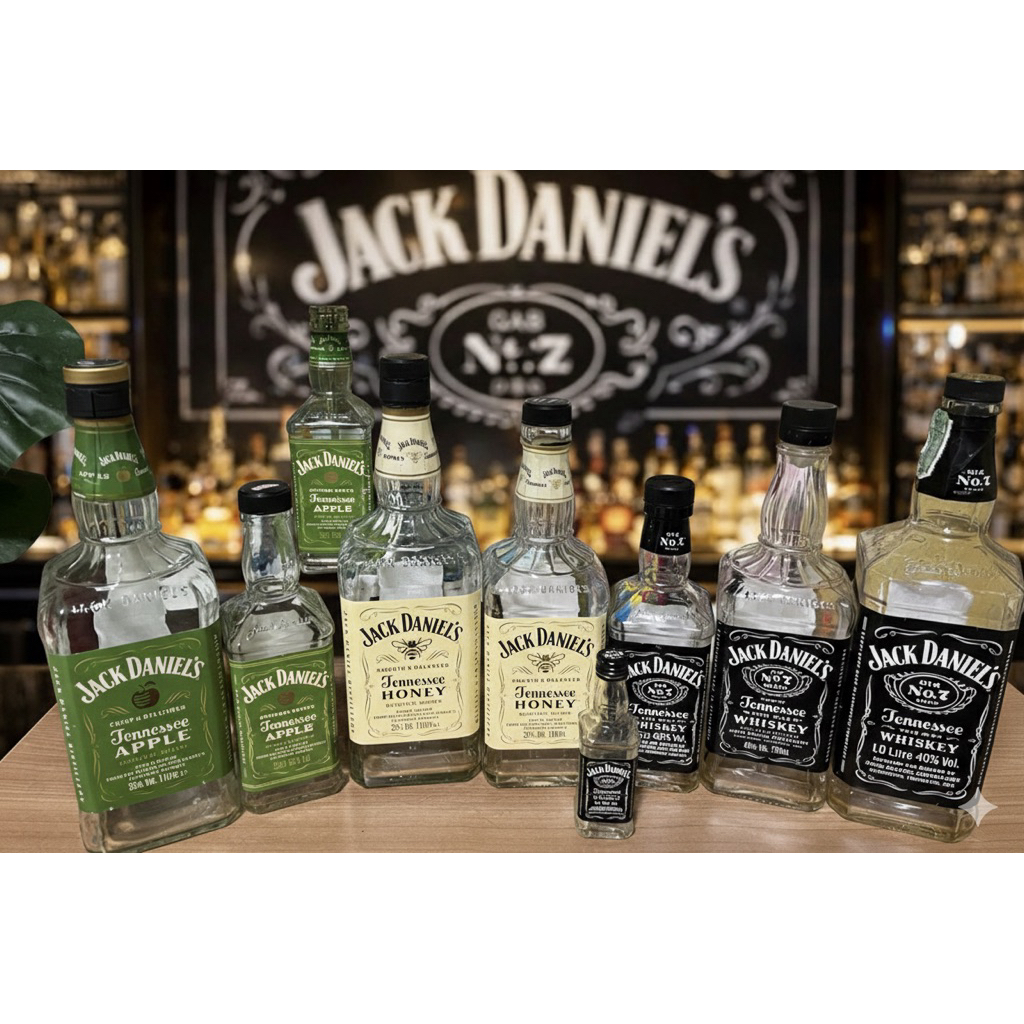ขวดแก้ว jack daniels เปล่า ขวดแก้ว ขวดเหล้า ของสะสม
