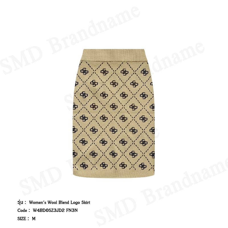 Guess กระโปรงสั้นผู้หญิง รุ่น Women's Wool Blend Logo Skirt Code: W4BD0SZ3JD2 FN3N