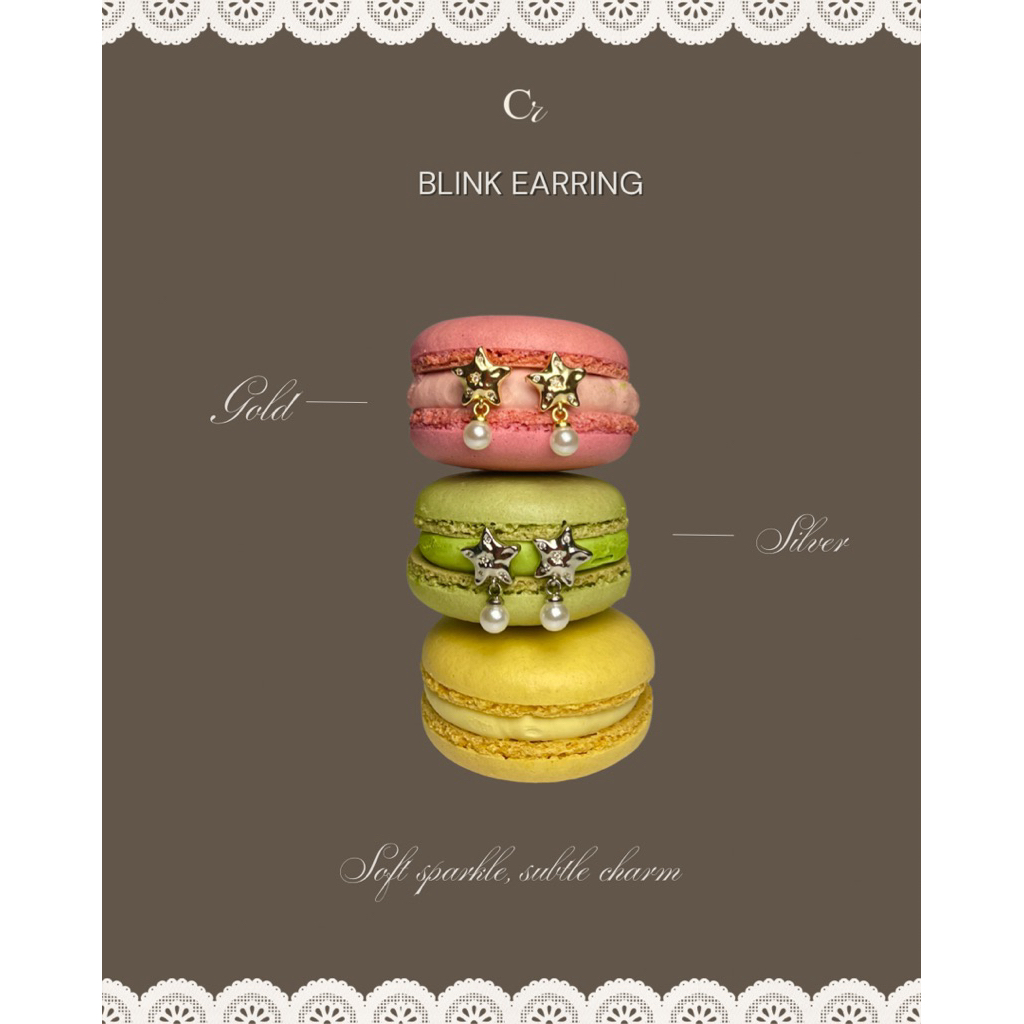 CLAIREN.BKK - Blink Earring ⭐️ ต่างหูรูปดาว่า มีมุกแต่งห้อย